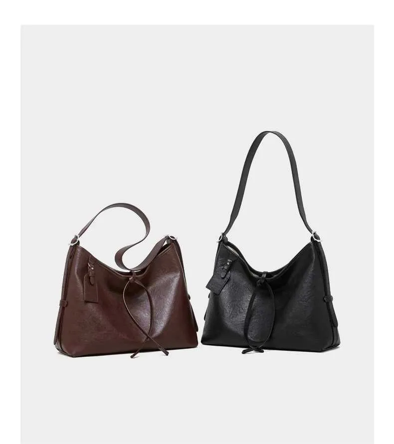 Toptrends Vintage Vera Pelle Grande Sottobraccio Borse a Tracolla per Donna 2024 Designer Semplice Donna Tote Hobo Signore_voghion.com