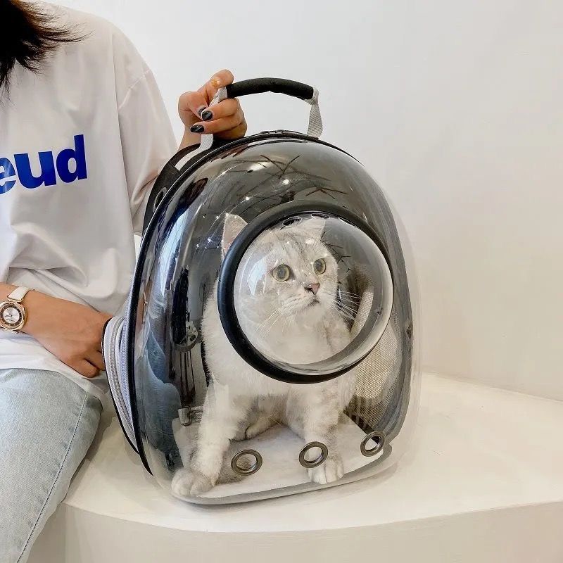 Katzentasche, Outdoor-Tasche, tragbarer Haustier-Rucksack, tragbare transparente Weltrauabinen-Haustiertasche für den_voghion.com