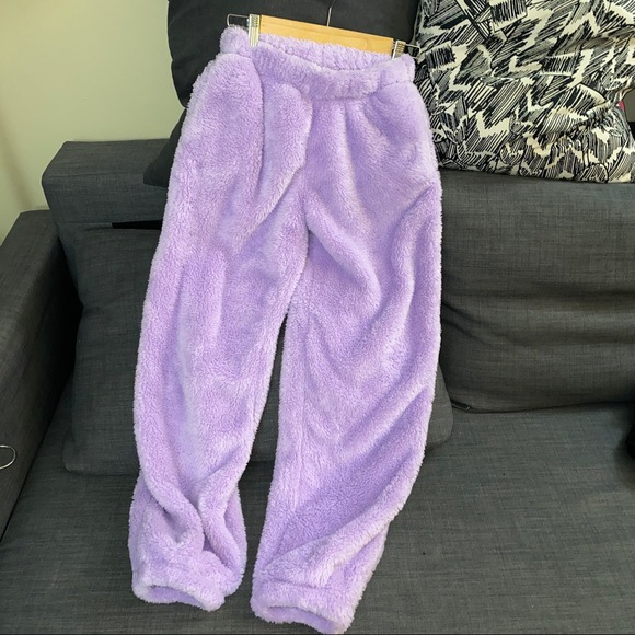 Ropa de mujer Otoño e Invierno de felpa gruesa lana coral color sólido pie vinculante pantalones cálidos ropa exterior pantalones de piel_voghion.com