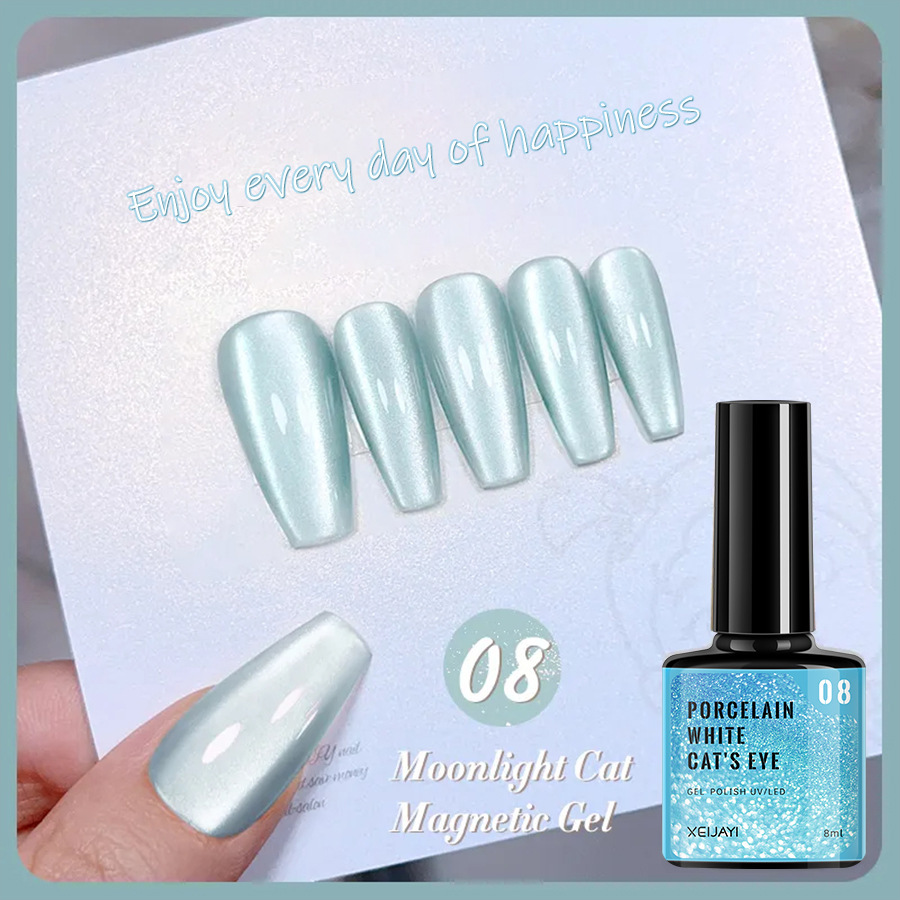 Nails Art & Tools New autumn and winter porcelain white moonlight cat's eye whitening nail polish glue flash nail salon dedicated_voghion.com