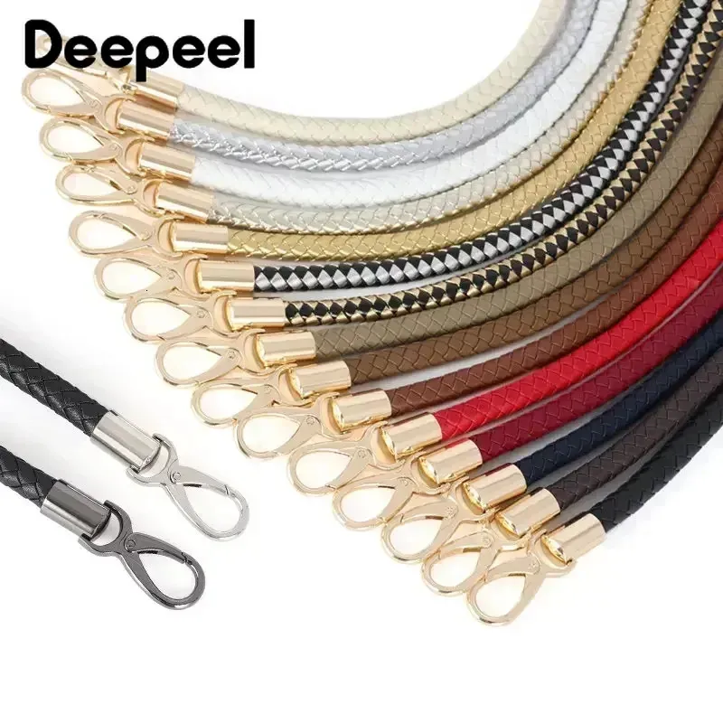 1Pc Deepeel 30-60cm Colorful PU Leather Bag Straps Purse Handbag Handles Gold Chain Buckle Weave Sg DIY Handmade_voghion.com