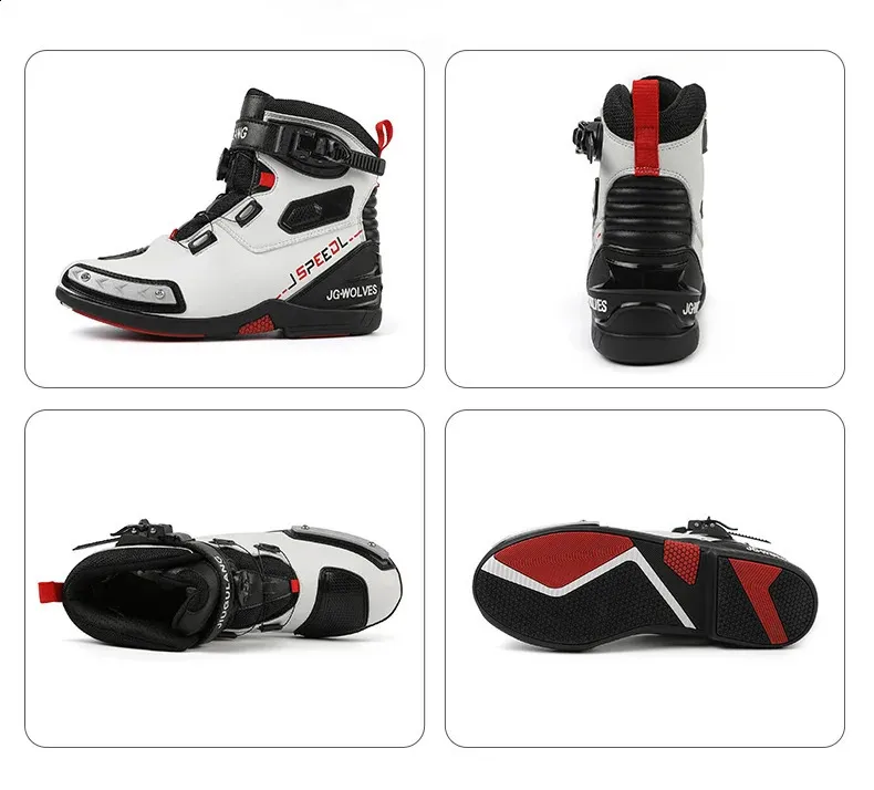 mens leather breathable anti slip wear-resistant rider boots motorcycle racing ankle length shoes 241105_voghion.com