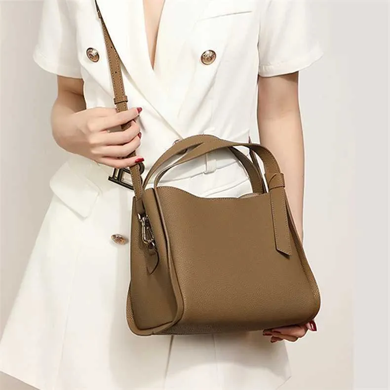 Sacs à main fourre-tout en cuir véritable de vachette Hifashion pour femmes 2024 Tendance Designer Panier Petit sac à bandoulière pour dames_voghion.com