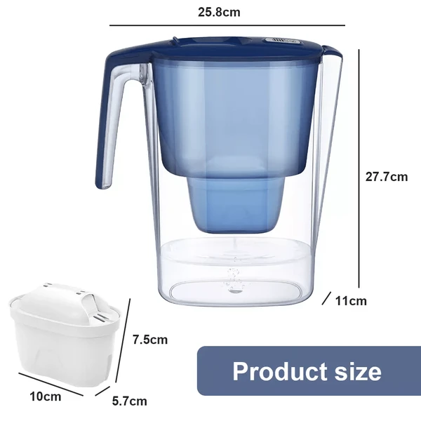 Portable Water Filter Pitcher With Timer Display, 3.6L Capacity_voghion.com
