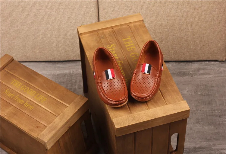 Kanner PU Lieder Jugend Casual Style Happysteps Weich bequem Loafers Slip on Klengkanner Kannerschong Gréissten US5C-US4Y_voghion.com