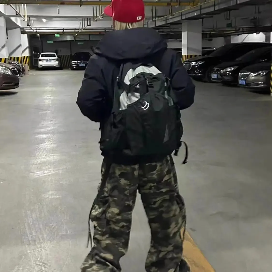 Casual Patchwork Backpack Contrast Colour Vintage School Bag_voghion.com