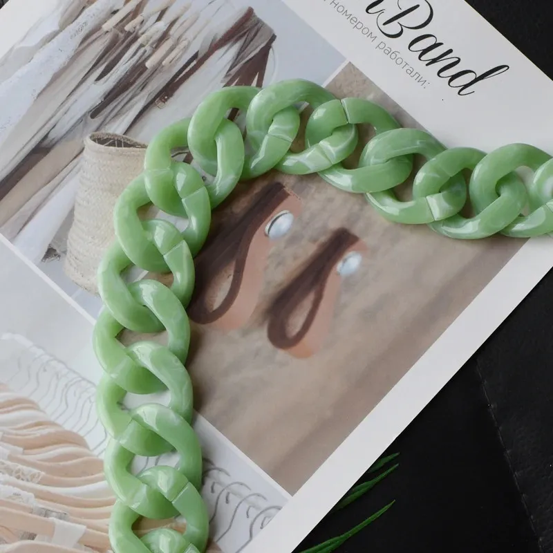 Visgraat 30-120cm Acryl Hars Ketting Handtas Plastic Mode Kleurrijke Vrouwen Tas Accessoires Schouderband 241115_voghion.com