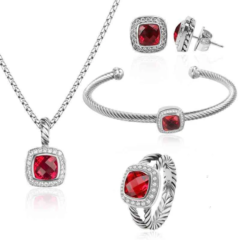 Ouerréng Armband Sets Designer Damen Bijouset Granat Zirkon Ouerréng Anhänger Halskette Réng Armbänner_voghion.com