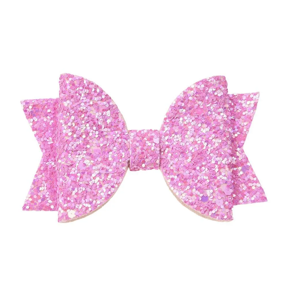54pcs/lot 5cm*8cm Glitter Bow Boutique Fashion Accessories Sequin Hair Bows Flower Accessory For Girls_voghion.com