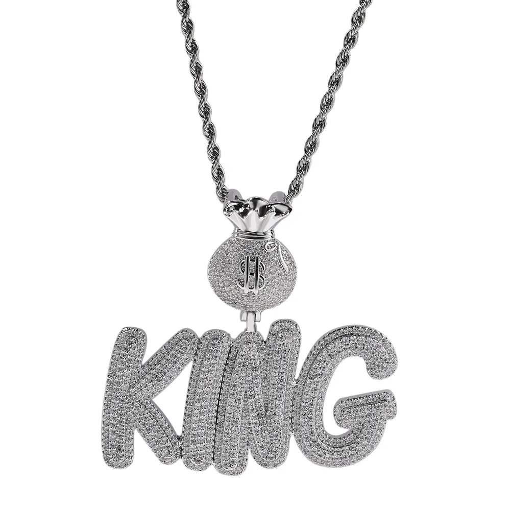 Hip Hop Name Dollar Symbol Hook Body Letter ing Custom Necklace for Women Men_voghion.com