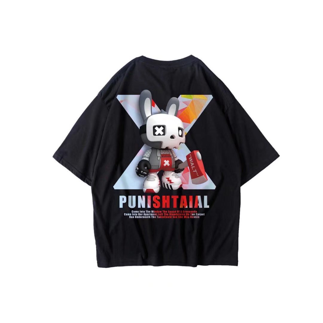 M-8XL Abito estivo da uomo con maglietta a mezza manica allentata corta stampata di marca hip-hop cinese-chic_voghion.com