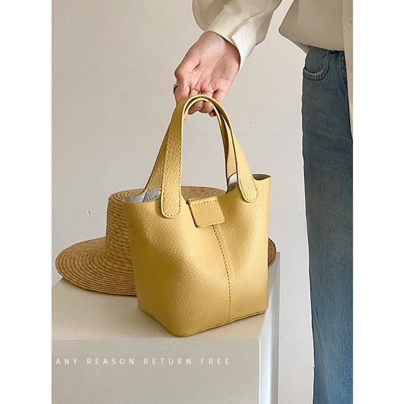 Taschen Damen Handtaschen aus weichem PU-Leder 2024 Sommer neuer Stil ins lässige Eimertasche vielseitige Umhängetasche_voghion.com