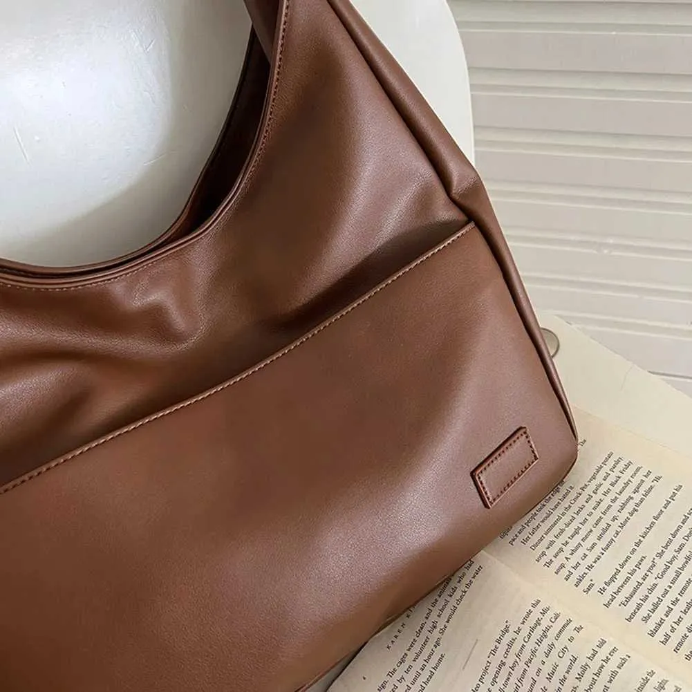 Borsa a tracolla vintage da donna, casual, in pelle PU, grande capacità, morbida, sotto le ascelle, autunno inverno Ba241106_voghion.com