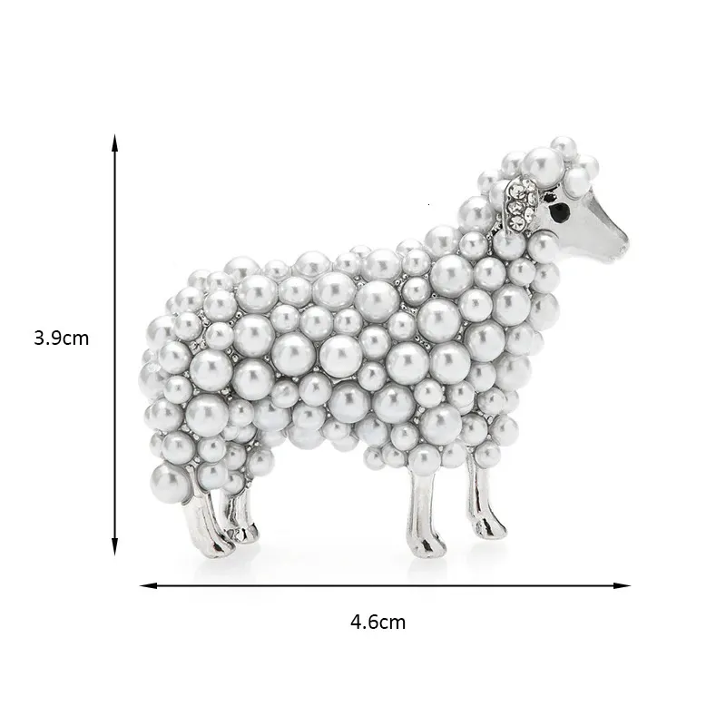 Wuli baby 2color Pearl Sheep Brooches For Women Unisex Lovely Animal Party Casual Brooch Pins Gifts 231109_voghion.com