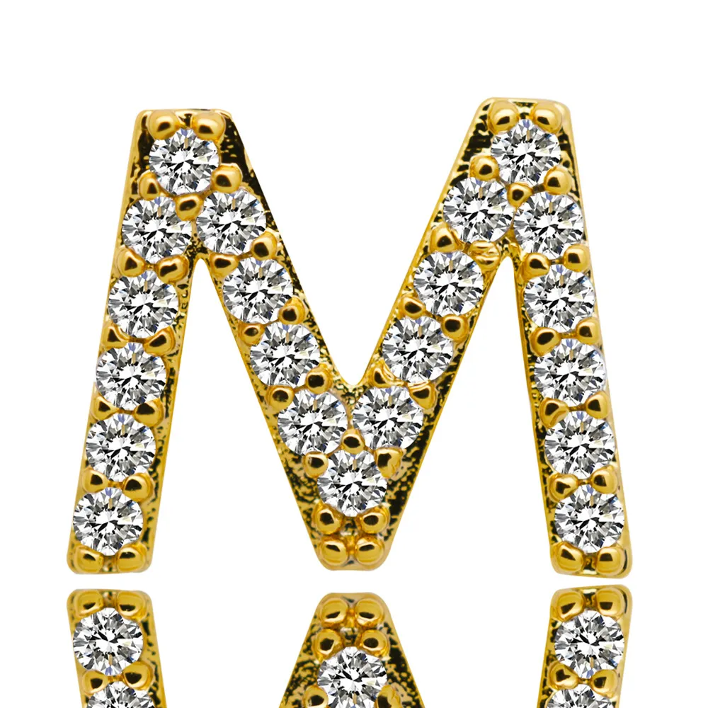 & Oro bianco ghiacciato A-Z Lettera personalizzata Grillz Full Dia fai da te Fang Grills Dente inferiore Cap Hip Hop Dentale Bocca Denti_voghion.com