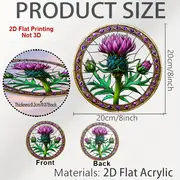 Škotski osat Suncatcher - 20 cm rustikalna akrilna umetnost. Dekoracija z višavskim čarom za vrtna vrata ali cenjeno keltsko darilo._voghion.com