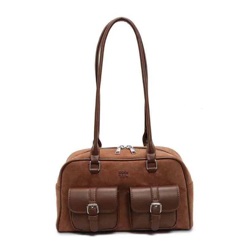 Kvinder Retro Tote Håndtaske PU Læder Casual Multi Lommer Mode Armhulstaske Dame Pendlertaske Ba241210_voghion.com