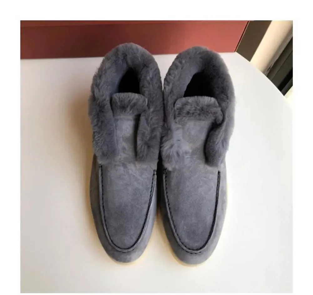 Casual Winter Short Snow Boots for Women Natural Wool Fur Loafers Cow Suede Warm Flat Shoes L * P z241106_voghion.com