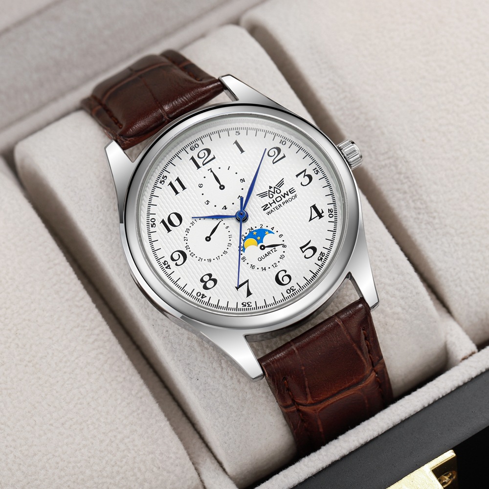 Dreiäugiges Paarpaar, personalisiertes Temperament, blaue Nadel mit einfacher Business-Herrenuhr, OL-Damenuhr_voghion.com