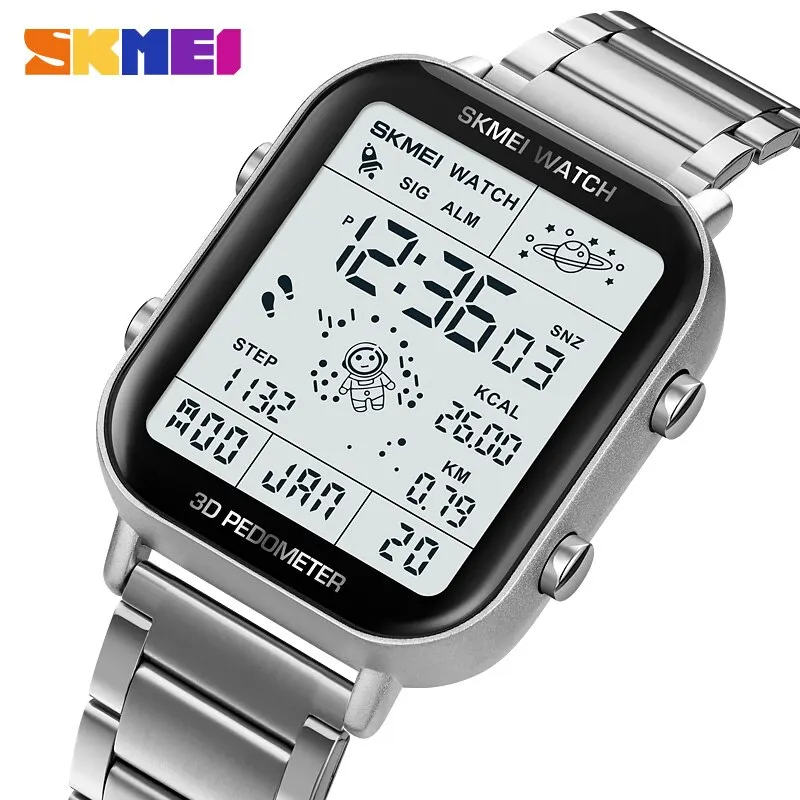 Moderne Digitale Led Sportuhr Für Herren Multifunktion Quadrat_voghion.com