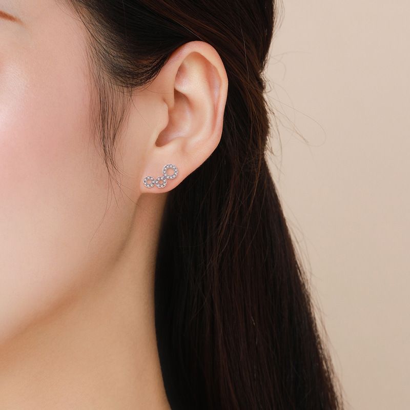 Cubic Zirconia Stud Earrings 925 Sterling Silver For Women Wedding_voghion.com