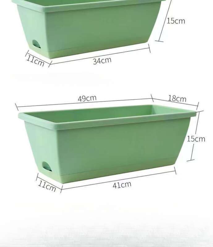 Vaso de resina retangular para plantas, vaso de plantas para plantas, com ranhuras para plantio, para famílias de flores e azevinhos espessos_voghion.com