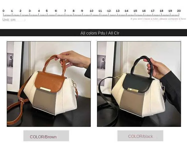Explosions Contrast Color Portable Female Spring and Summer Niche Design Joker Small Bag Advanced Texture Shoulder_voghion.com