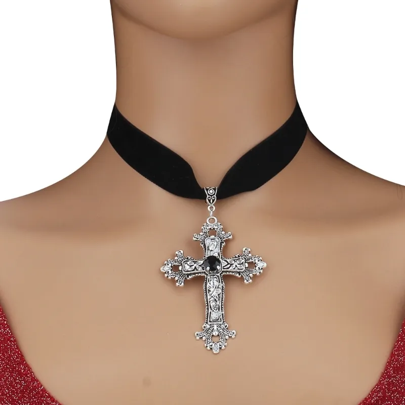 Collane con ciondolo Vintage Veets Choker Gioielli gotici Collana con colletto regolabile Regalo di compleanno_voghion.com