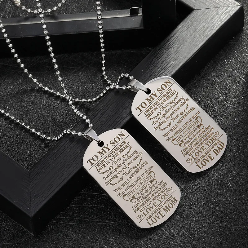 Colar com pingente de placa militar personalizado para filha_voghion.com