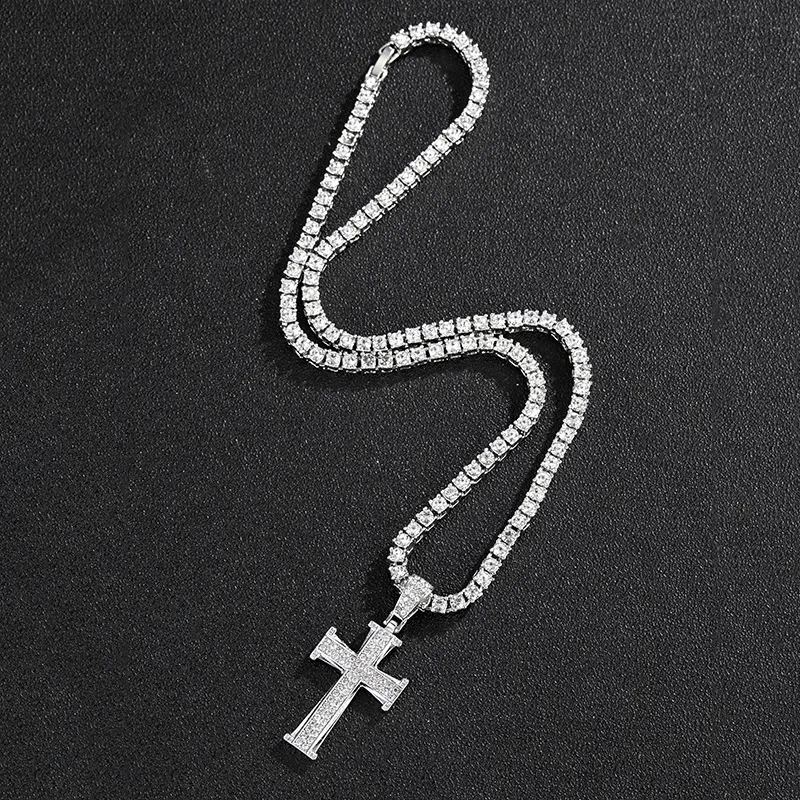 Pendant Necklaces Hiphop Tainless Steel Necklace For Men Women Lover's Gold And Rose Color Chain Cross Small Religious_voghion.com