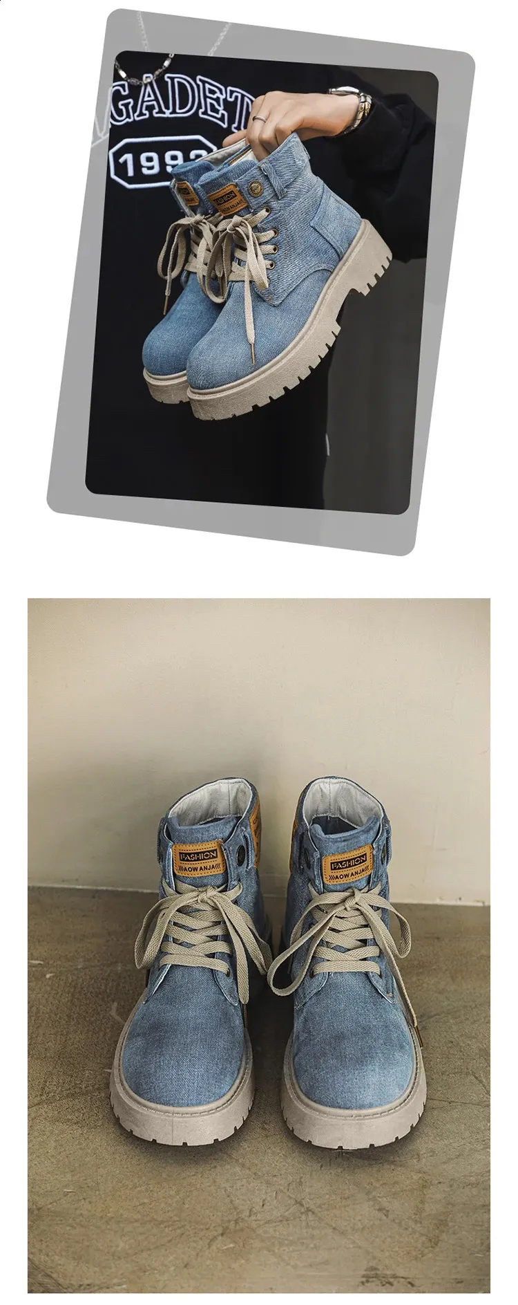 Botas de cowboy masculinas de alta qualidade, estilo britânico, com cadarço, bico redondo, cano curto, para uso casual ao ar livre (código 240930)._voghion.com
