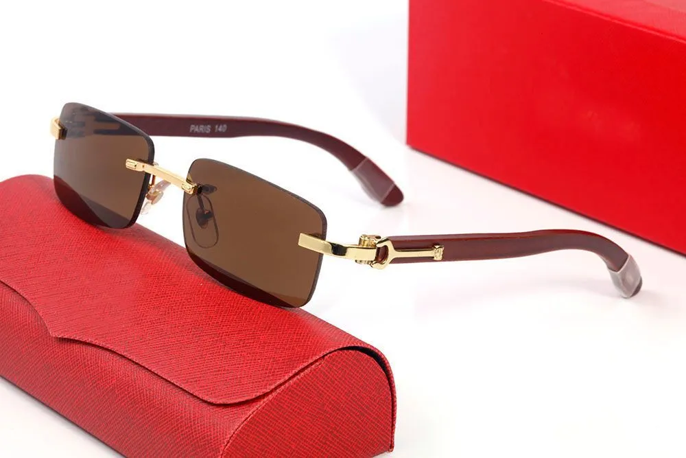 Fashion Designer Sunglasses for Women Mens High Quality Outdoor Drive Sunglass Beach Rectangular Sier Frameless Black_voghion.com
