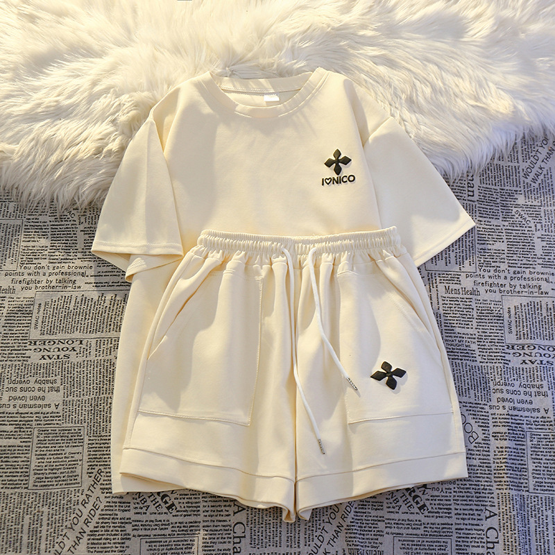 Women's Clothing Casual Sports Suits For Women Summer Thin Summer Running Fashionable Short Sleeved Two Piece Suit