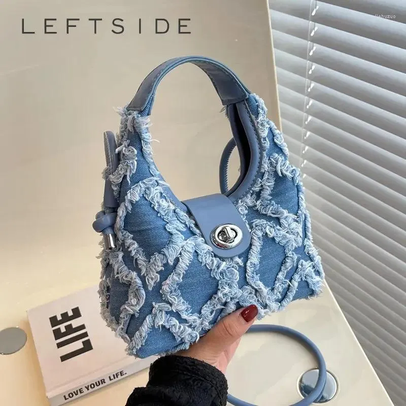Hobo měkká džínová taška přes rameno malá crossbody taška pro ženy značkové módní kabelky totes_voghion.com