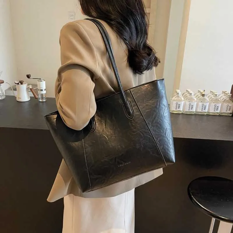 Borsa a tracolla casual da donna, alla moda, grande, per ufficio, per pendolari, con cerniera, per la spesa, a mano ..._voghion.com