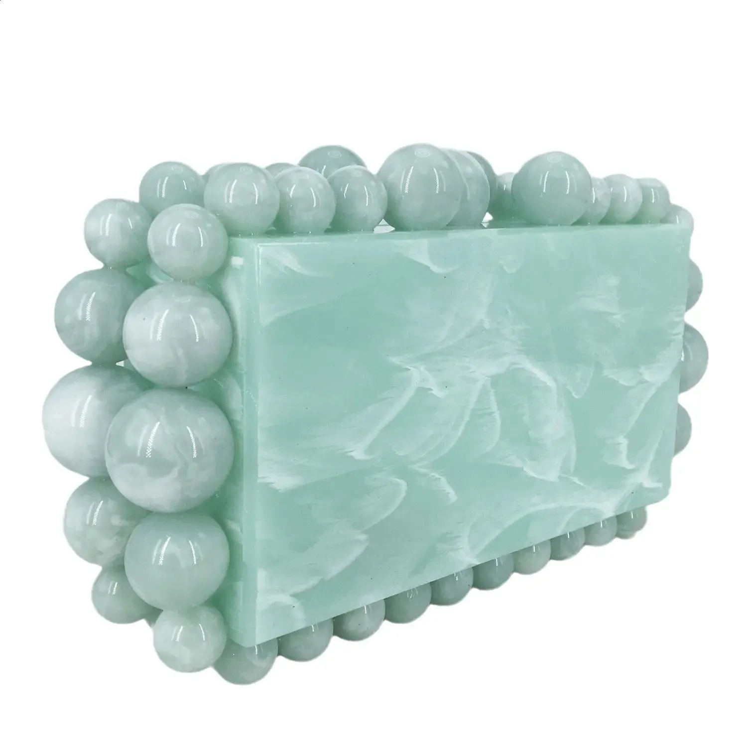 Acryl Box Clutch Perlen Abendtasche Für Damen Umhängetasche_voghion.com