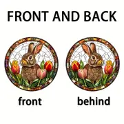Attrape-soleil lapin lumineux - Art acrylique teinté 9" . Décoration printanière pour les célébrations de Pâques ou le charme de la chambre._voghion.com