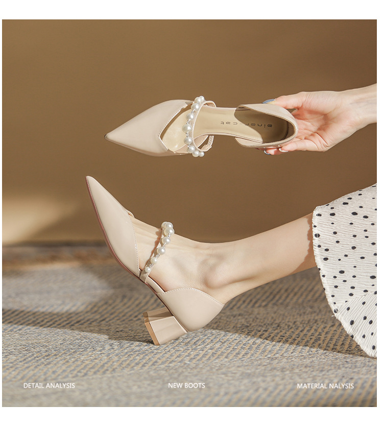 Pointed Mary Jane Heels With Pearl Detail Women's Stiletto Pumps_voghion.com