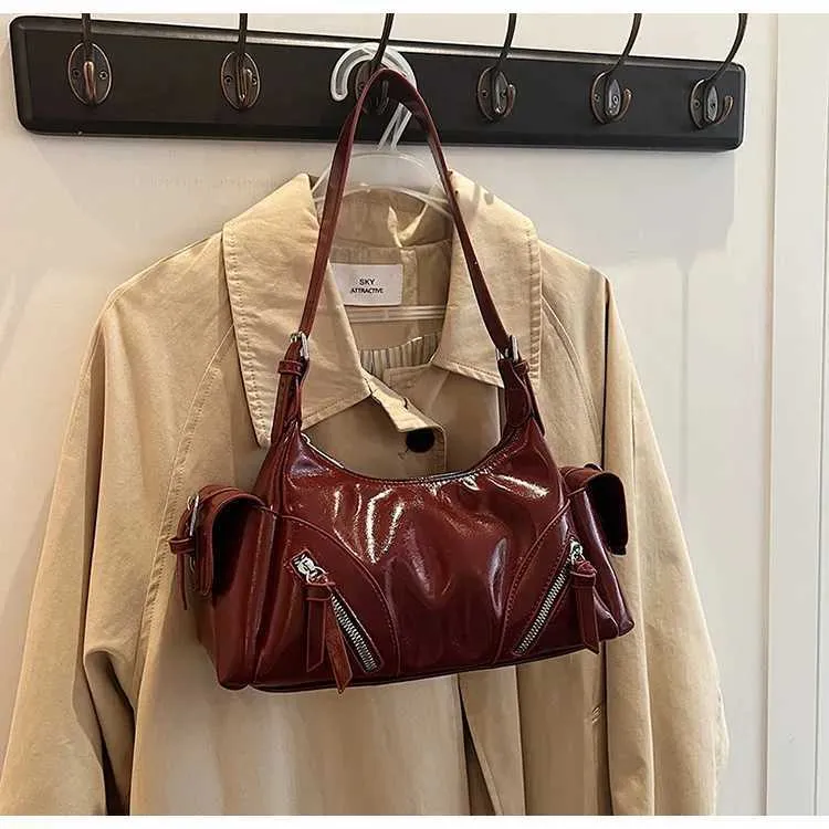 Strukturiertes Damen Schultertasche Aus Pu Leder Umhängetasche_voghion.com