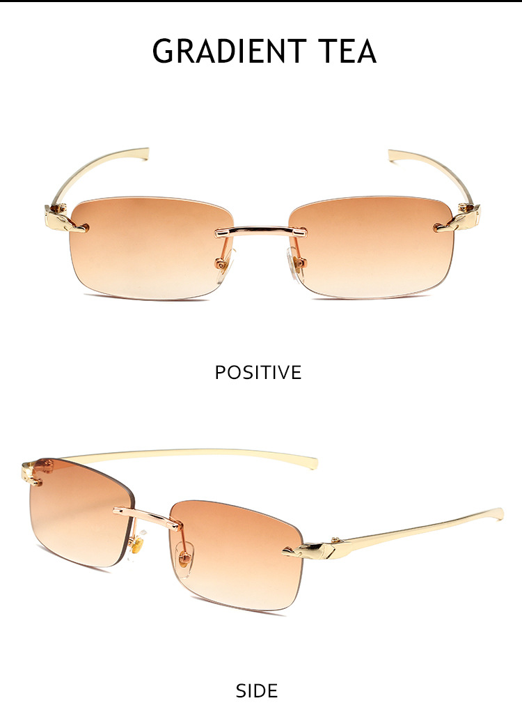 Leopard Head Frameless Sunglasses – High-End Small Frame For Women Fashion Trends Hot-selling_voghion.com