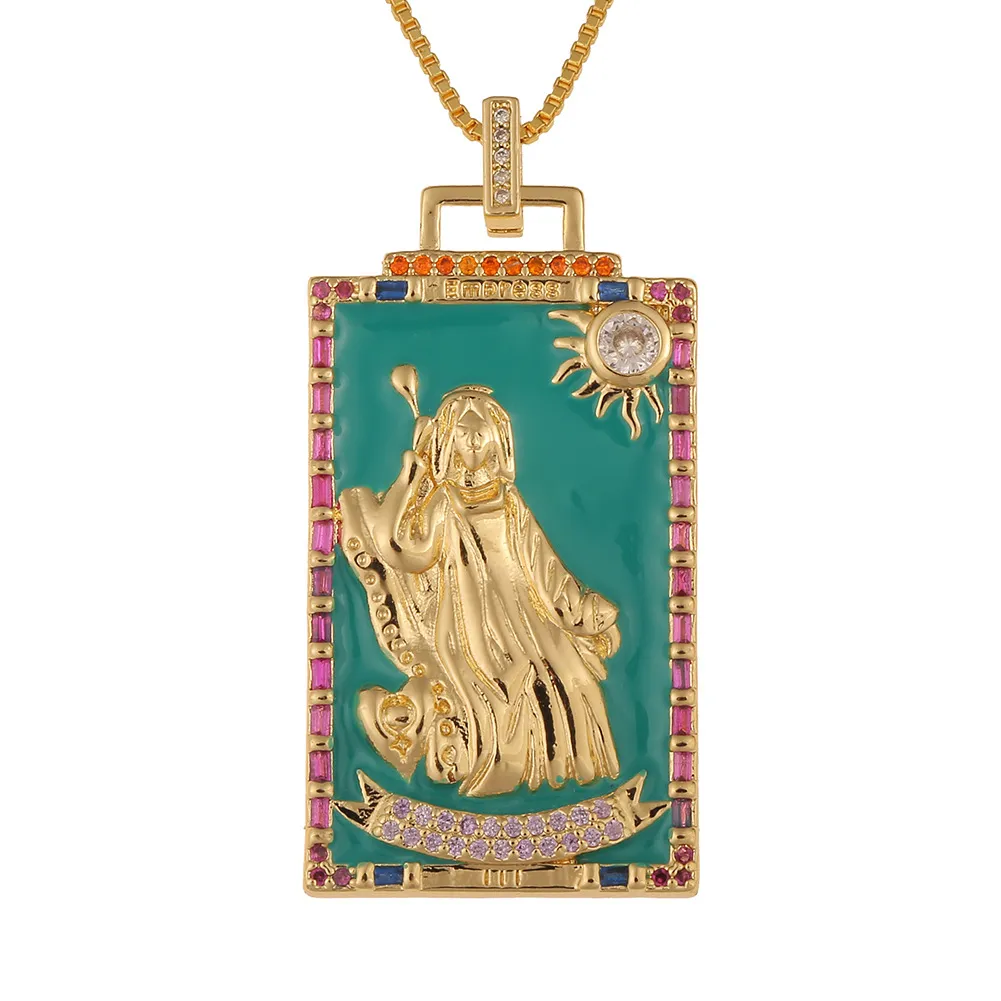 Collana con ciondolo carta dei tarocchi stile hip hop_voghion.com