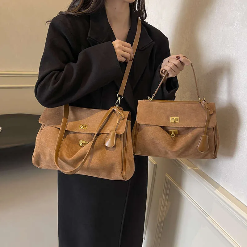 Herbst Winter Neue Frauen Wildleder Leder Tasche Schulter Handtasche Und Geldbörsen Designer Taschen Chic Mode Dame Trendy Satchel_voghion.com