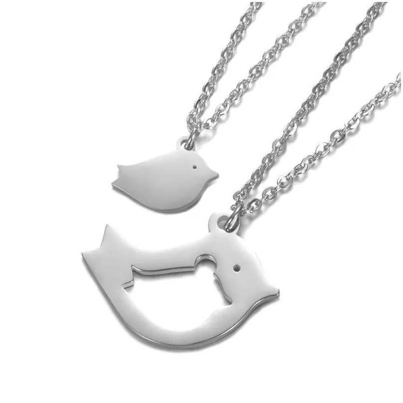 Mutter Duechter Vogel Halskette Aus Edelstahl Schmuck_voghion.com
