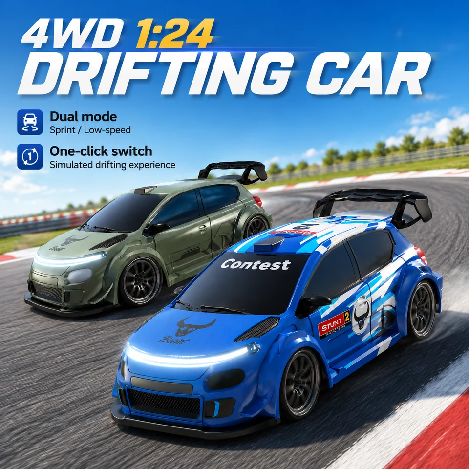 High Speed Rc Car Remote Controlled Racing Toy With Led Headlights_voghion.com