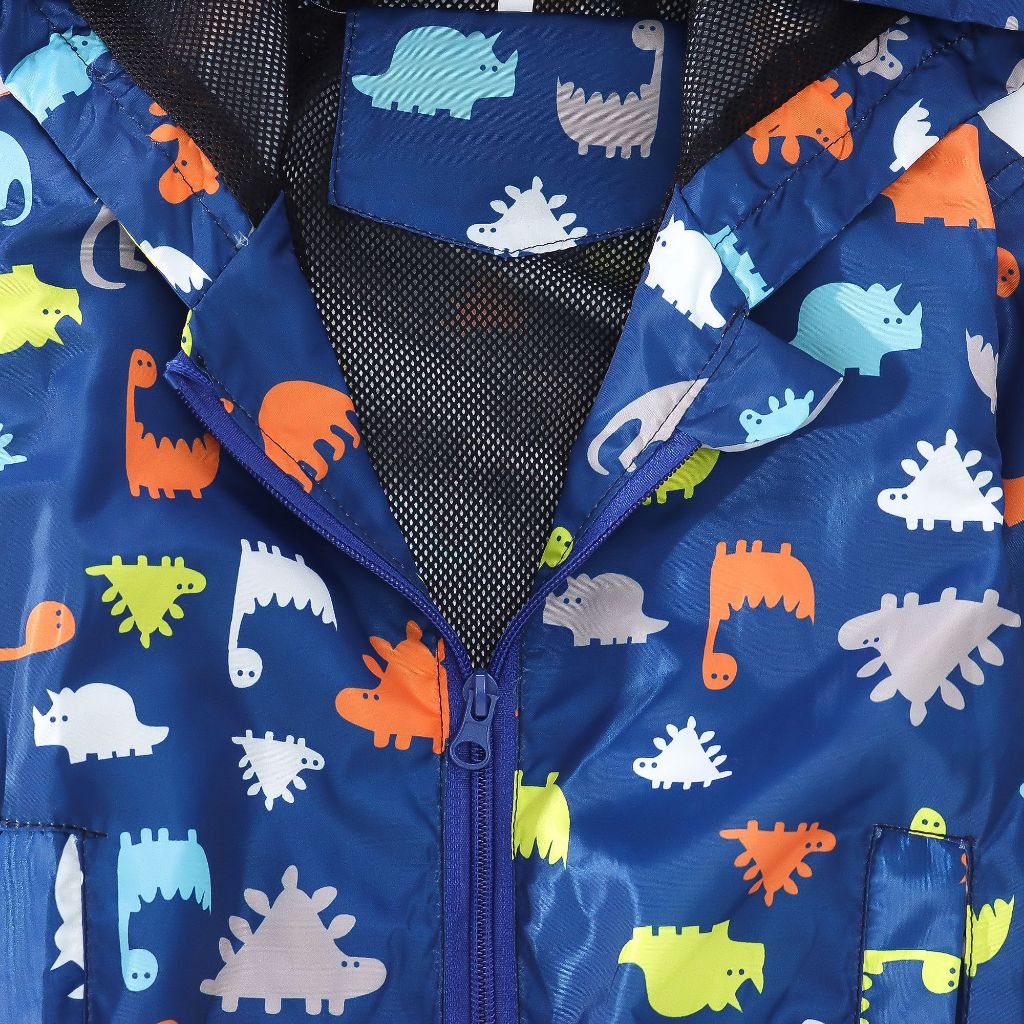 Children's Coat Cartoon Dinosaur Printed Hooded Jacket For Baby Boy Girl Sports Jacket_voghion.com