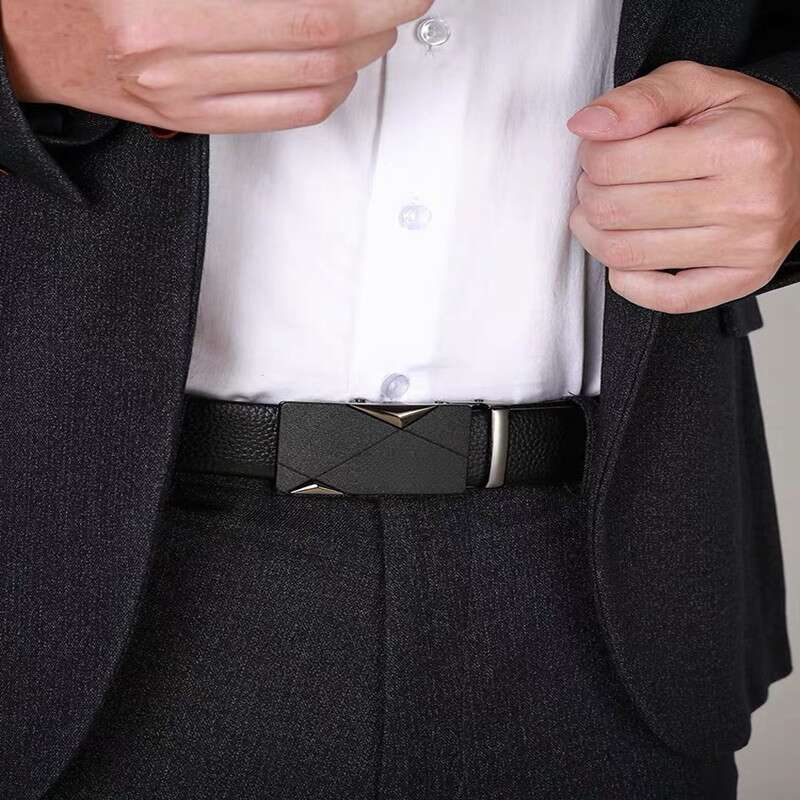 Automatische gesp, multifunctionele broekriem voor heren van gesimuleerd rundleer_voghion.com
