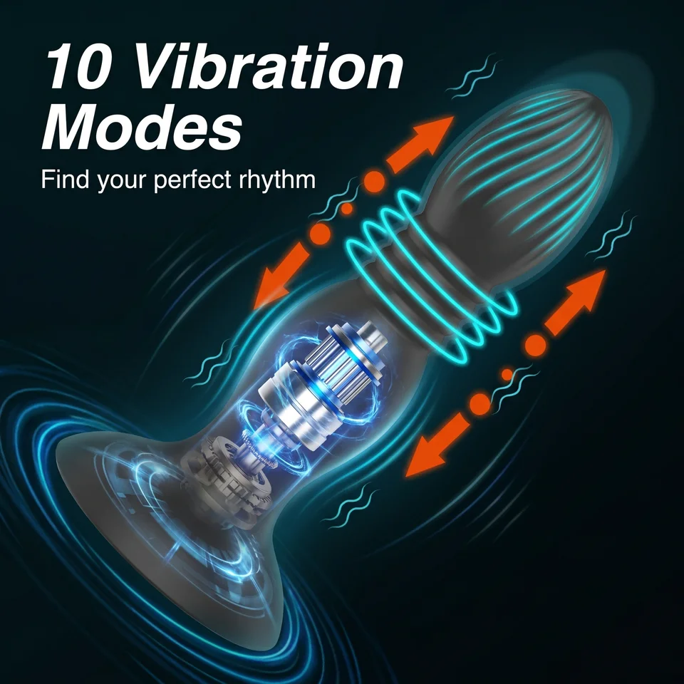 App Control Thrusting Butt Plug Vibrator With Suction Cup_voghion.com