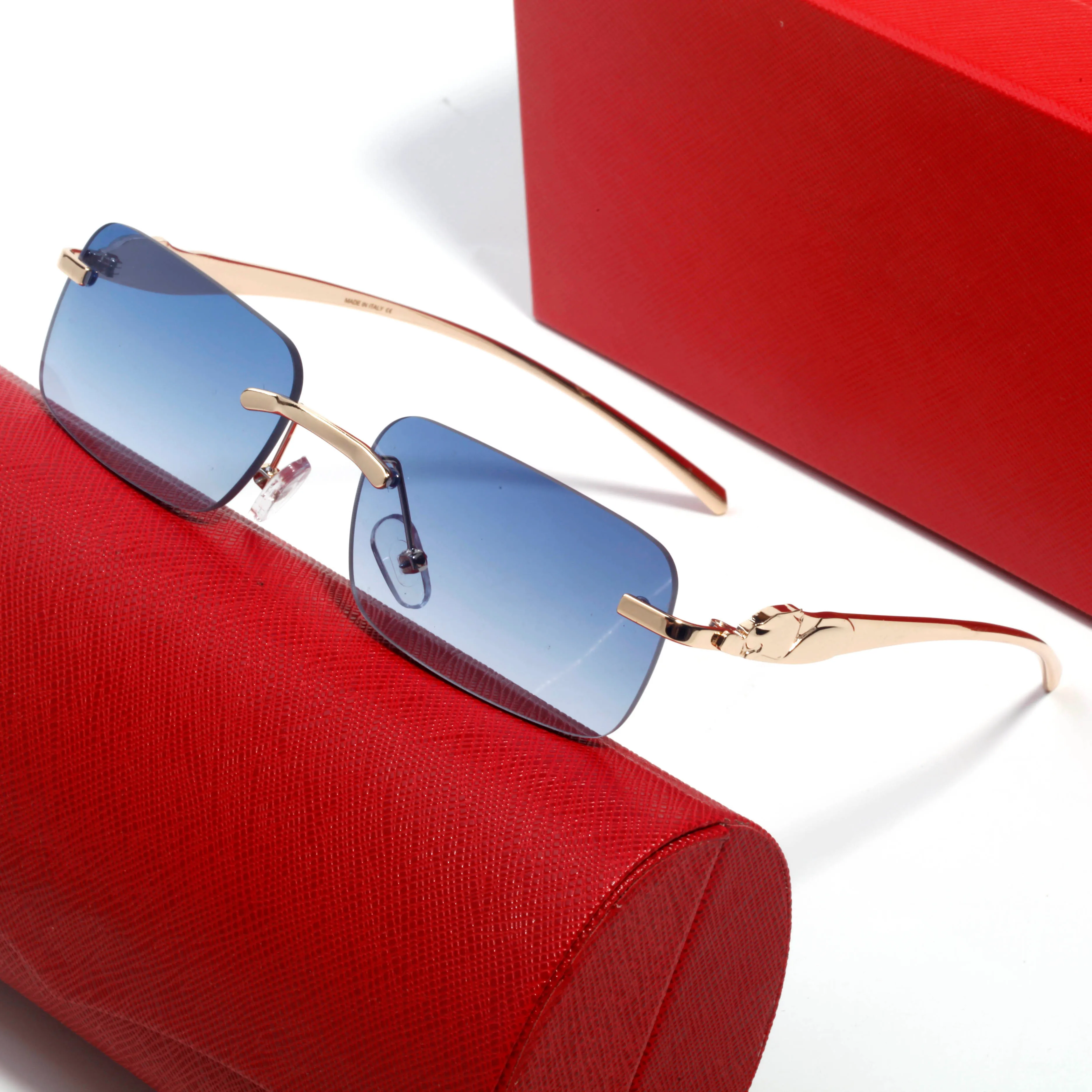 Rimless Hexagonal Sunglasses For Men And Women Modern Unique Charm_voghion.com