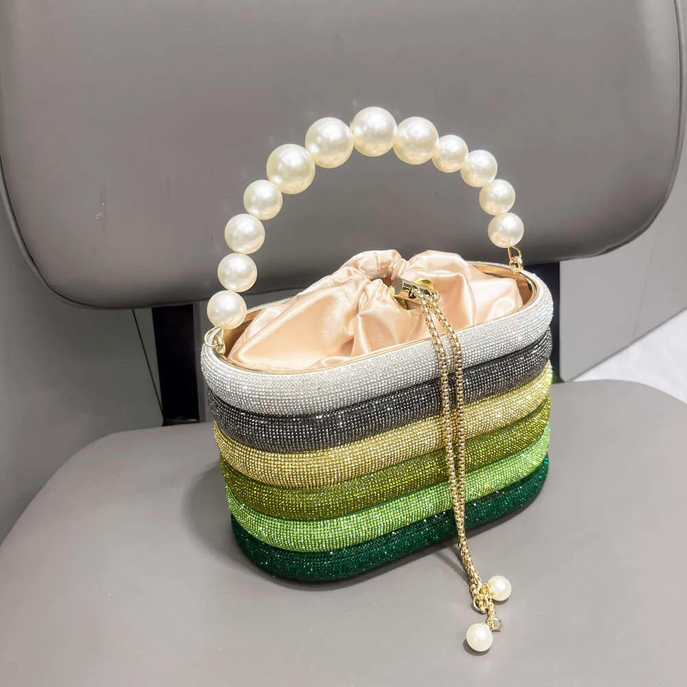 Borse da sera e borsetta da donna, borsa a tracolla con cristalli lucidi, borsa a secchiello_voghion.com