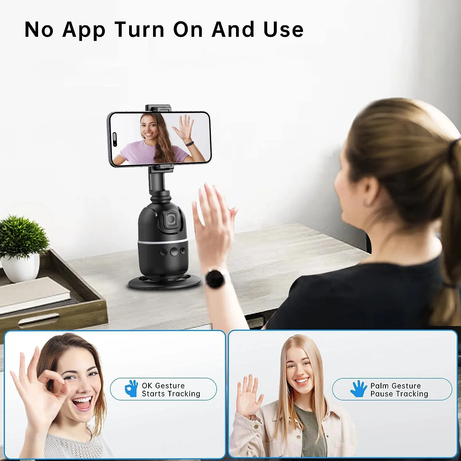 W O P03 Stabilizzatore Gimbal con tracciamento automatico del viso AI, treppiede per telefono cellulare, bastone per selfie portatile, supporto per riprese, controllo dei gesti_voghion.com